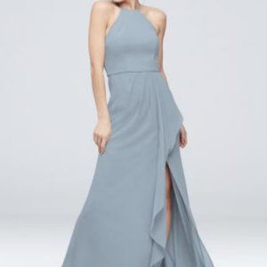David's Bridal Dusty Blue Size 6